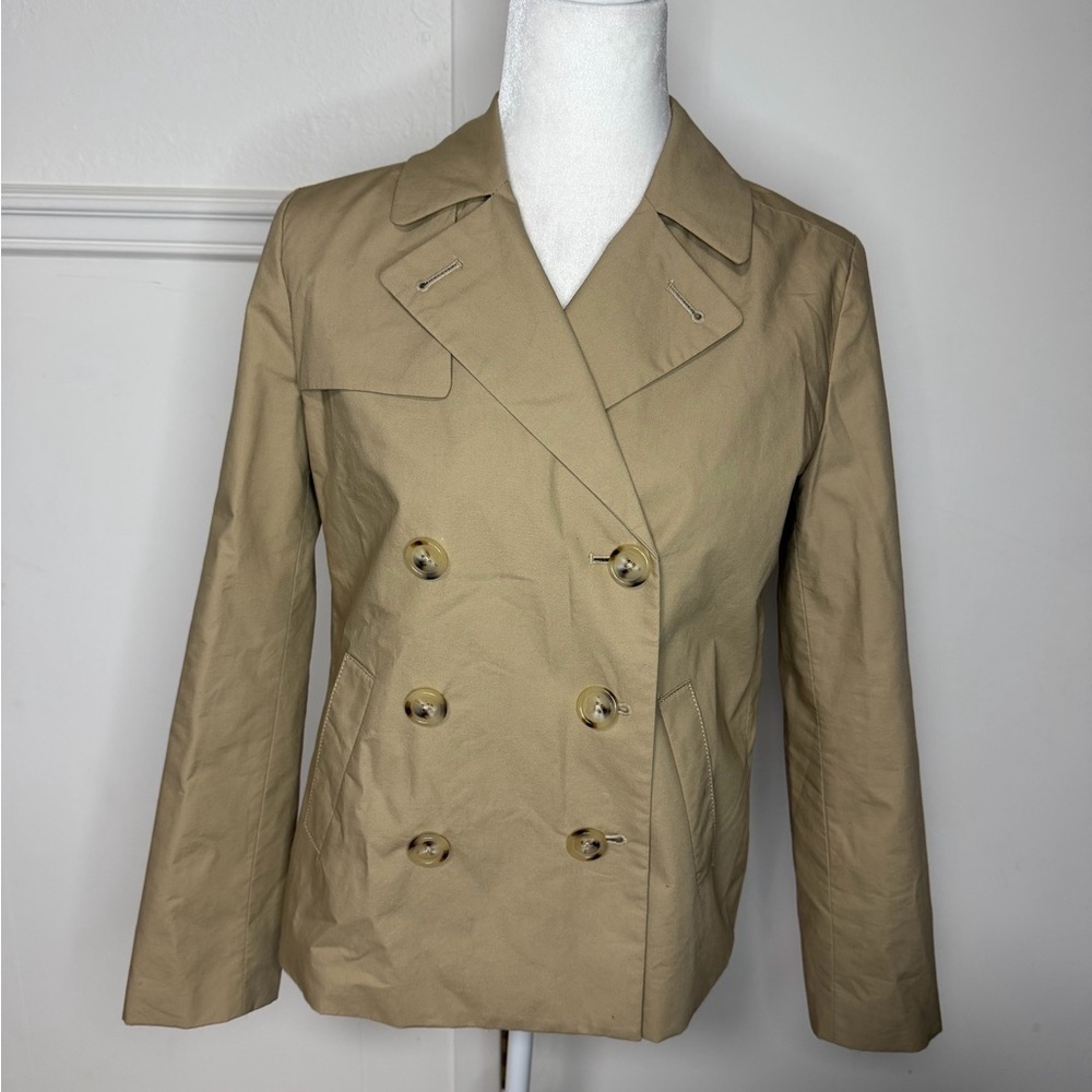J. Crew Double-Breasted Beige Pea Coat size 00